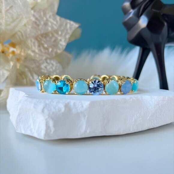 Park Lane Authentic Blue Lagoon Impression Tennis Bracelet! - Picture 2 of 4